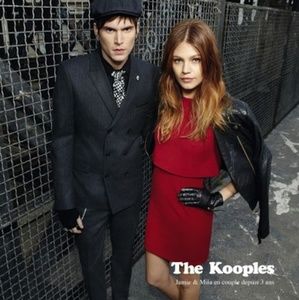 The Kooples Red Dress with Leather Piping